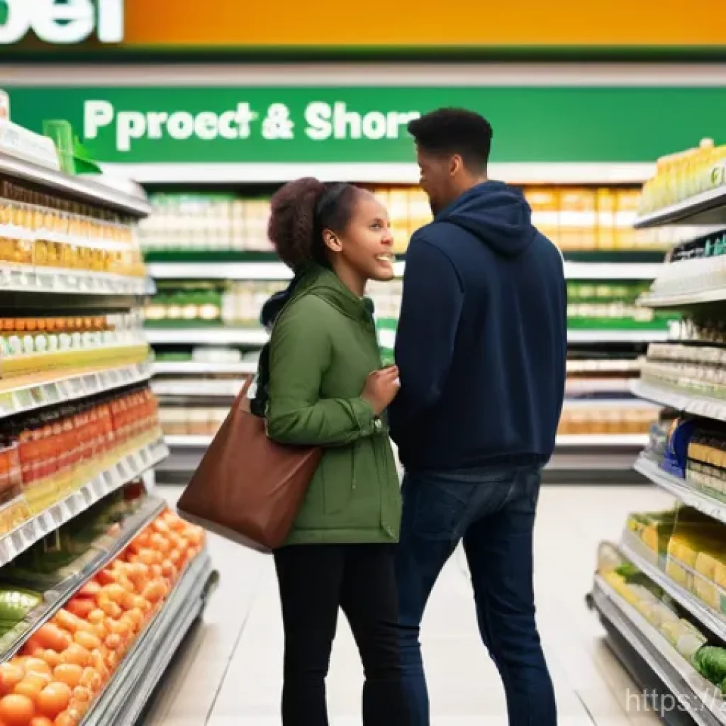 프레임 이론과 언어 - **Framing Effect on Consumer Choice**: A photo-realistic image of a diverse group of shoppers, rangi...