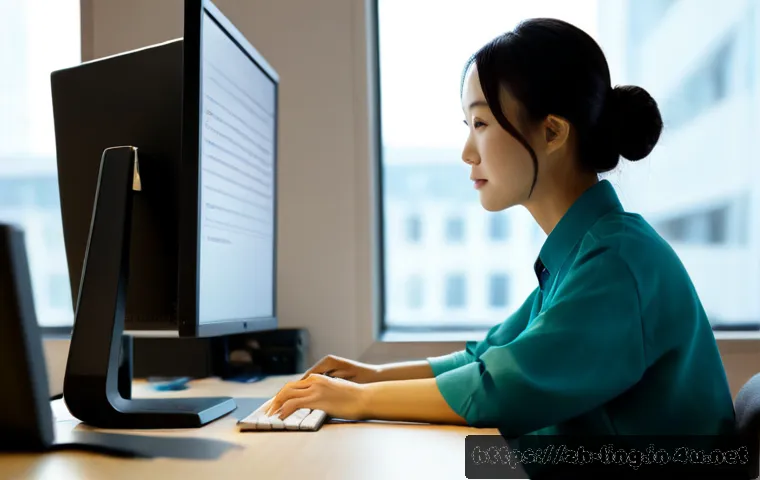 구문 분석 모델 - Photorealistic computational linguist working at a clean modern desk, large monitor showing abstract...